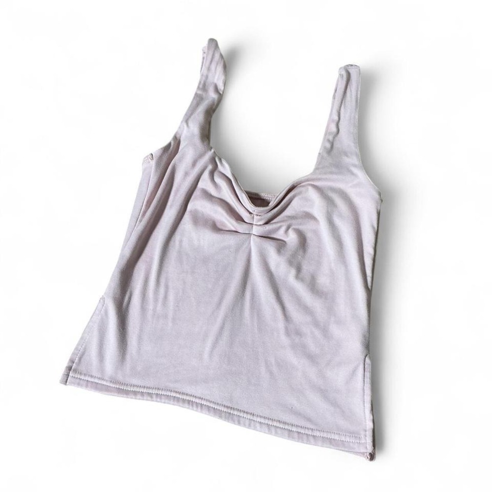 Y2K‎ rue21 Womens Ruched V-Neck Tank Top Pale Pink Sleeveless Size Small RN70829
